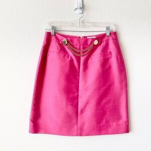 Kate Spade Alexandra Chain Detail Pencil Skirt in Pink